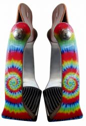 Showman Pony/Youth Rainbow Tie Dye print stirrups